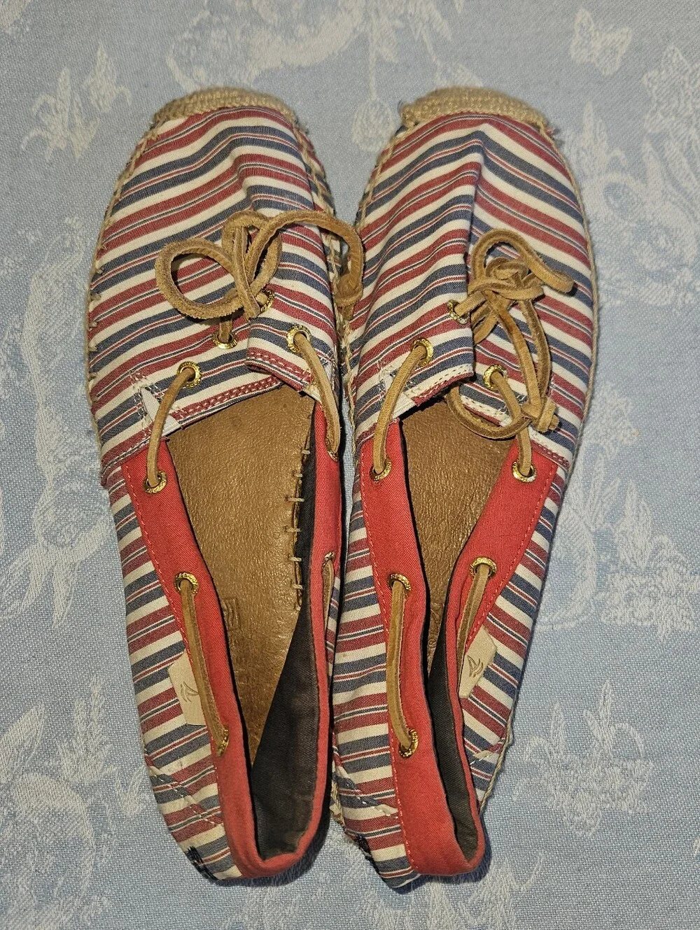 Sperry Top-Sider Women's Katama Slip-Ons, Red/Blue Stripe, Size 8.5M